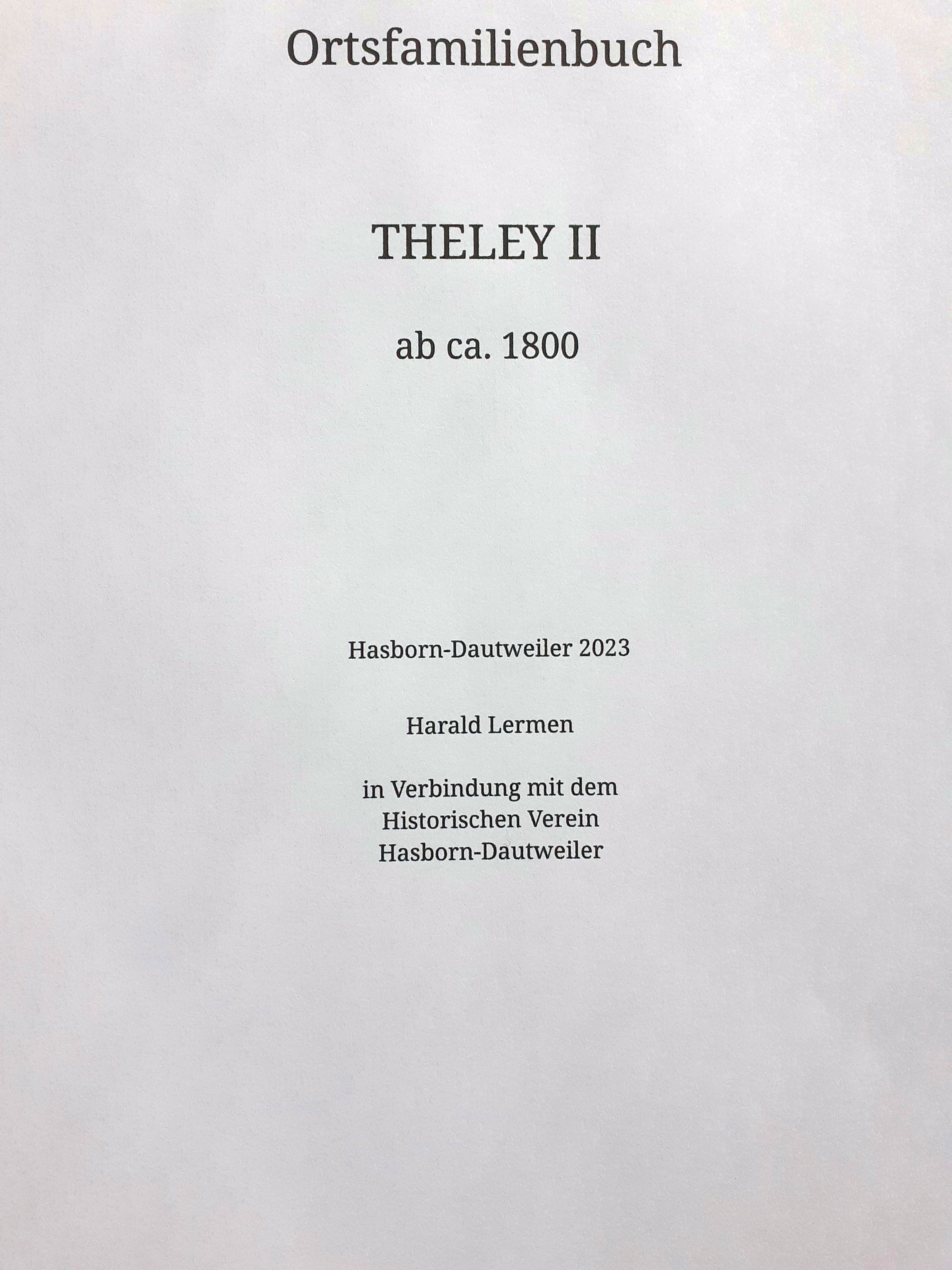 Ortsfamilienbuch Theley II